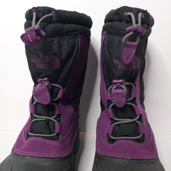 The North Face Alpenglow Waterproof Insulated Fuscha/Gray Snow Boots Girls 5 - Picture 4 of 12